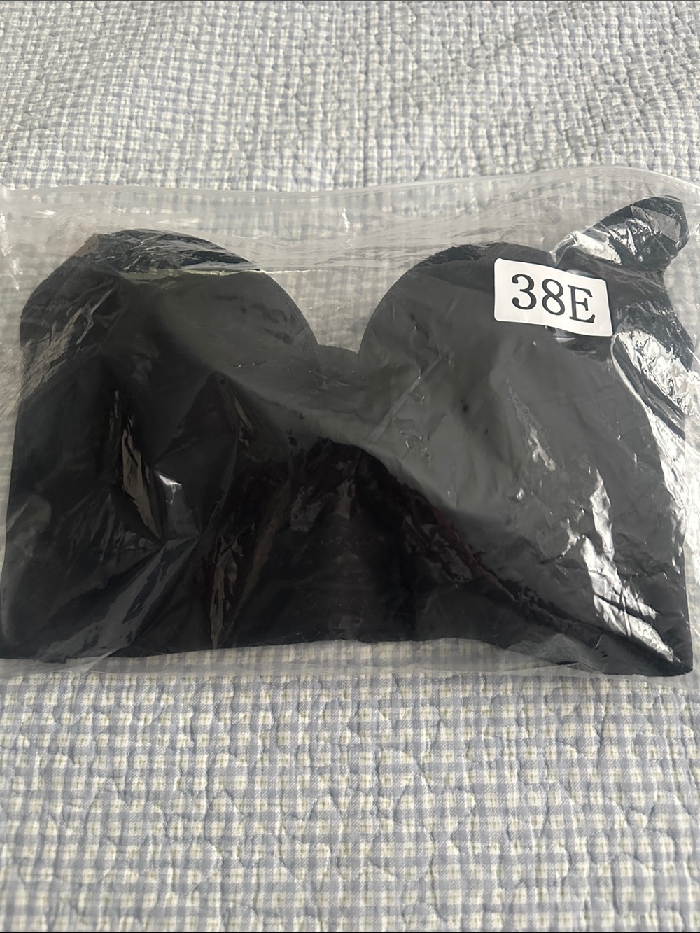 NWOT, ‘My Comfy Blouse’ Black underwire bra. Size 38E.